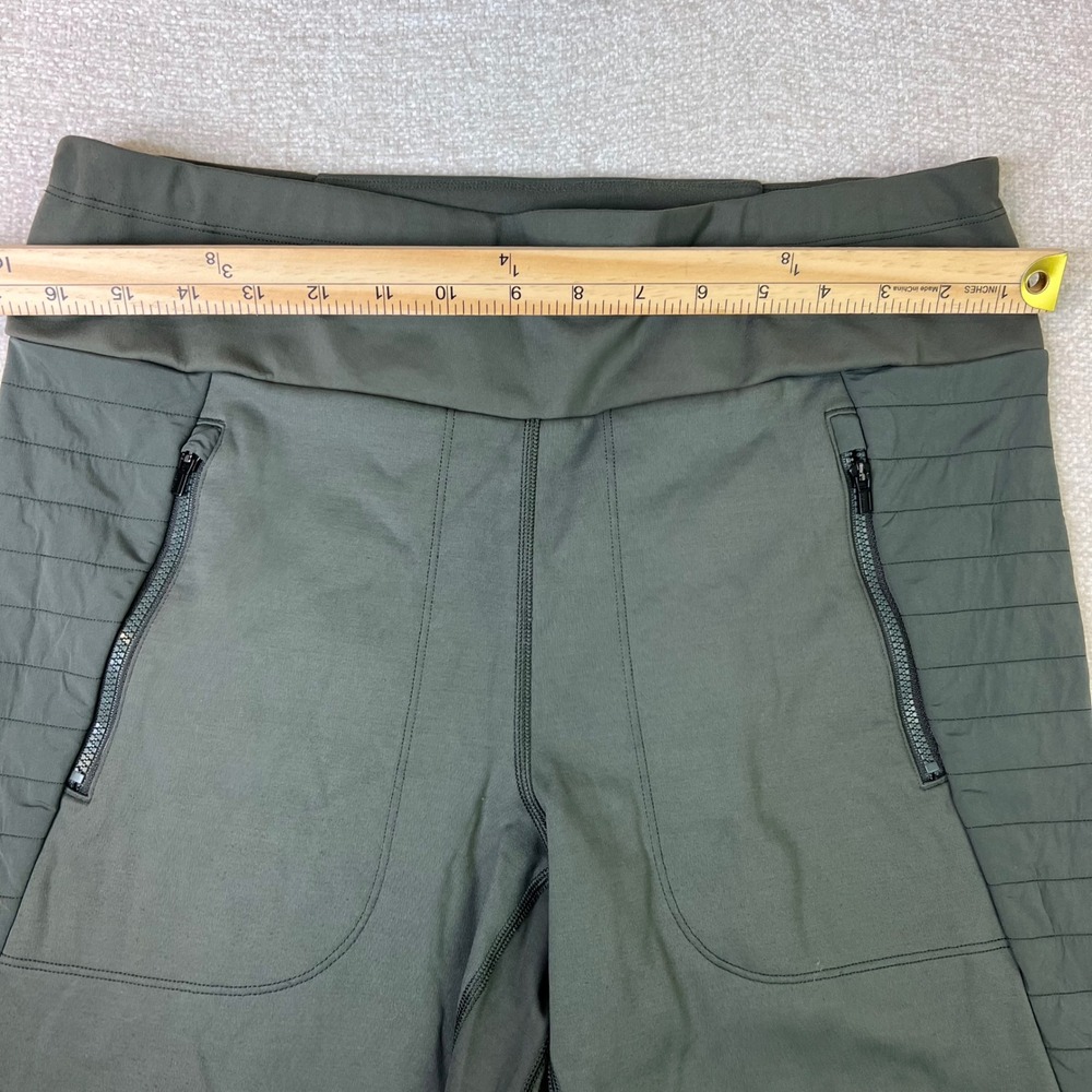 Athleta Peak Hybrid Fleece Tight Olive Green Quilted Leggings L - Picture 7 of 7